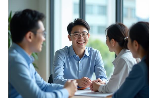 전문가가 고객과 상담하는 모습